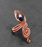 Copper ring,rainbow black agate copper ring, adjustable rings, copper wire ring- - Image 5