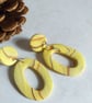 YELLOW MARBLE EFFECT POLYMER CLAY EARRINGS - - FREE UK POSTAGE - Image 3