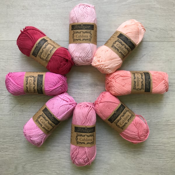 Scheepjes Cahlista Pinks Colour Pack - ideal for crochet projects