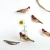 One fused glass goldfinch, British garden bird