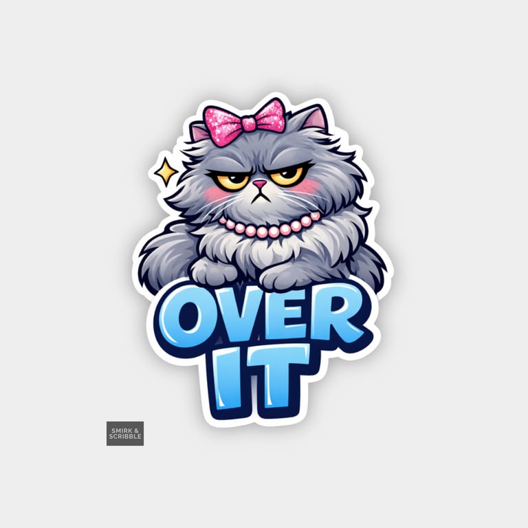 Funny Cheeky Novelty Sticker For Adults - Grumpy Cat