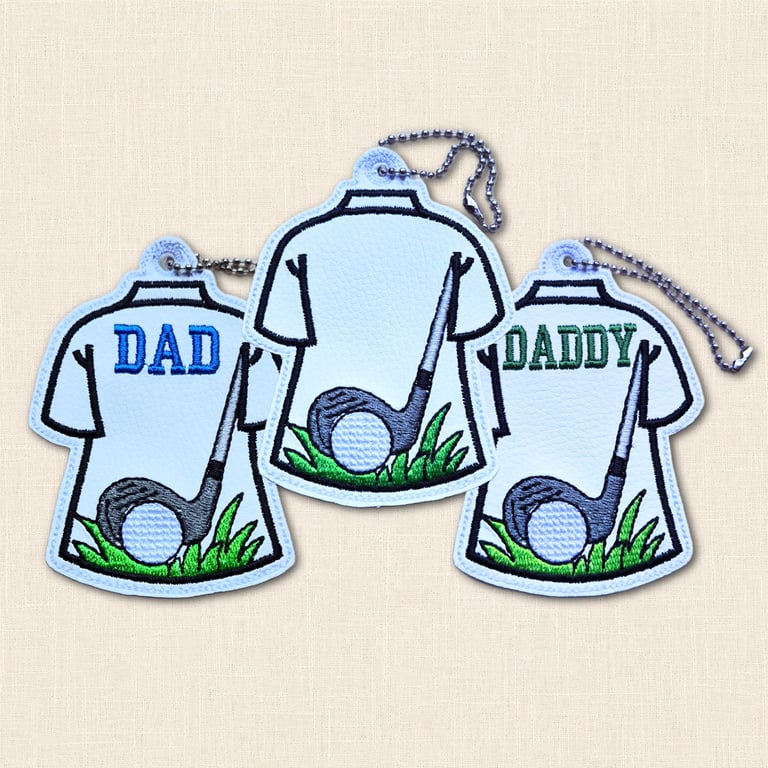 Dad Golf Shirt Hanging Charm - Embroidered Football Decoration
