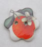 Small Orange Flower Ceramic Button - Image 2