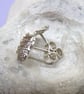 Fine silver bramble leaf earrings - Image 3