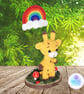 Crochet giraffe and rainbow sculpture. Giraffe ornament. Giraffe gift.  - Image 3