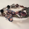 Lily flower and butterfly bracelet
