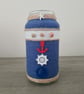 Nautical Themed Yarn Wrapped Vase 