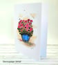 Geranium Blank Card - 3D, decoupage card, original art, birthday, thanks  - Image 3