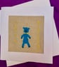 Teddy bear felted birthday card. - Image 2