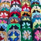 Random Colours 3 x 3 Inches - Craft supplies ,Ten mini granny squares