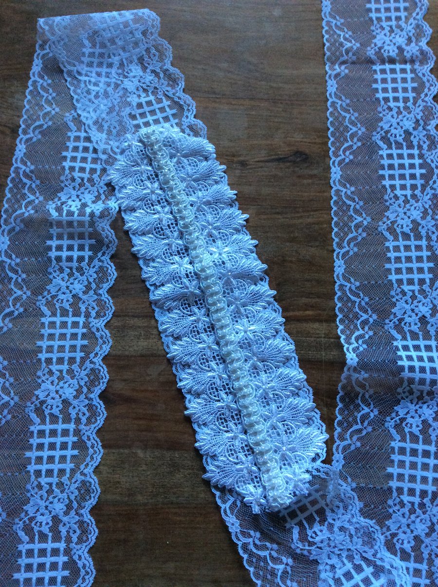 Beaded lace bridal sash
