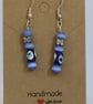 Blue Evil Eye Drop Earrings.