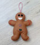 Festive Felt Gingerbread Man Tree Decoration with button embellishments - Image 5