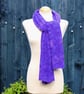 Purple and pink Angora beaded lace knitted shawl - Design L323 - Image 3