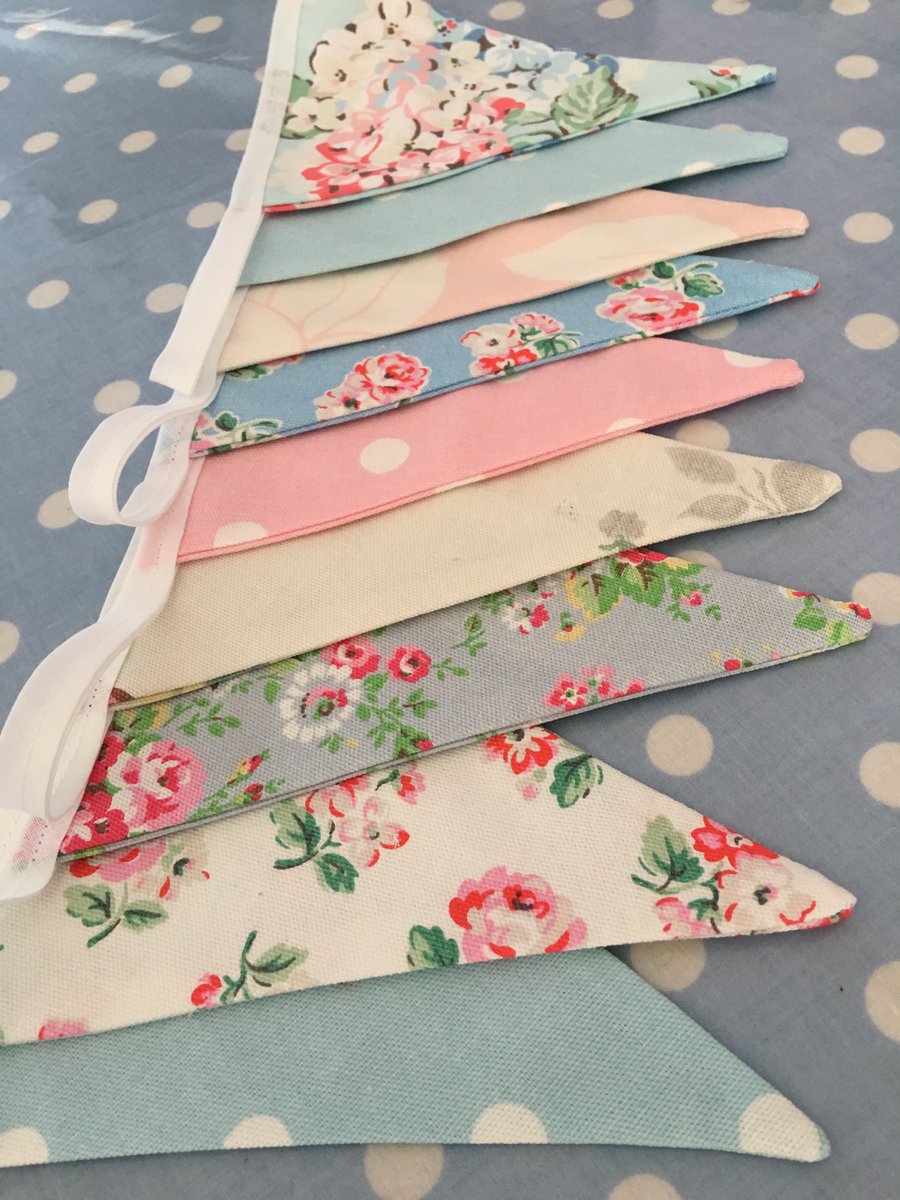 Cath kidston cotton fabric bunting, banner, wedding,party flags