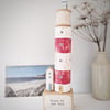 Wooden Lighthouse and Hut with Vintage Bobbin and Flag 'Home by the Sea'