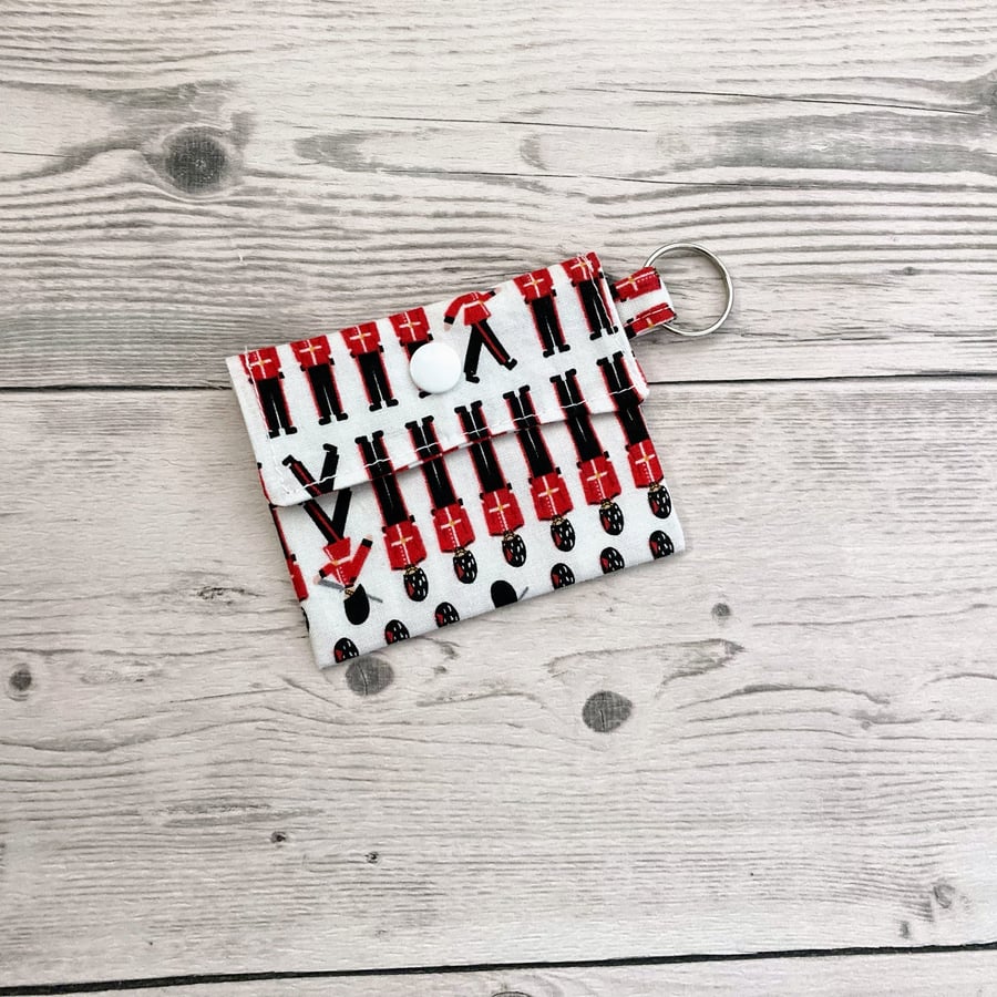 London Kings Guardsmen round lip balm keyring, keychain. Lipstick holder.