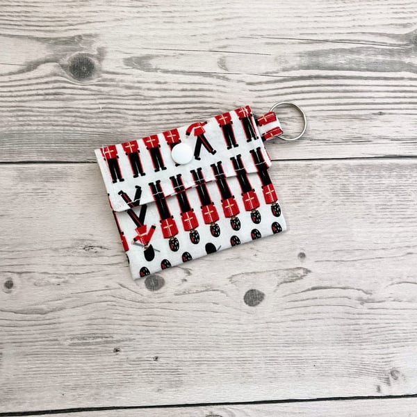 London Kings Guardsmen round lip balm keyring, keychain. Lipstick holder.