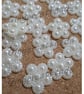 5 x Acrylic Pearl Flatbacks - 17mm - Flower - Cream