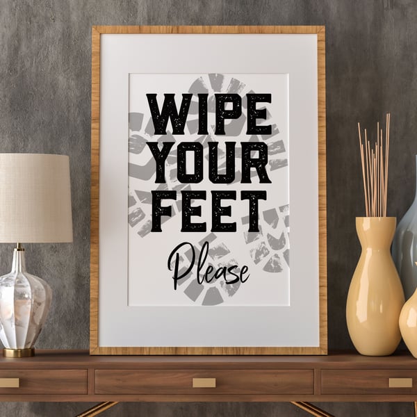 Wipe your feet please hallway print