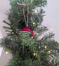 Embroidered hanging Chameleon for the christmas tree, fun playful decoration - Image 5
