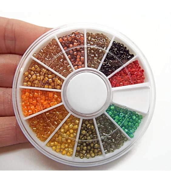 2400 Miyuki Delica Seed Bead Wheel in 12 Autumn Colors for Looming & Beadwork