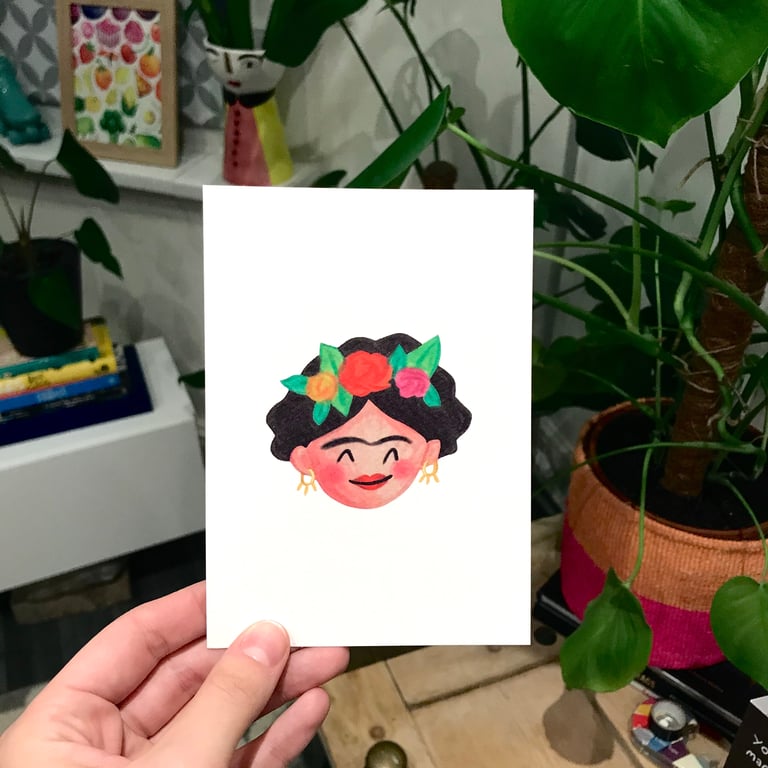 Frida Kahlo Flowers - Postcard - A6 Print