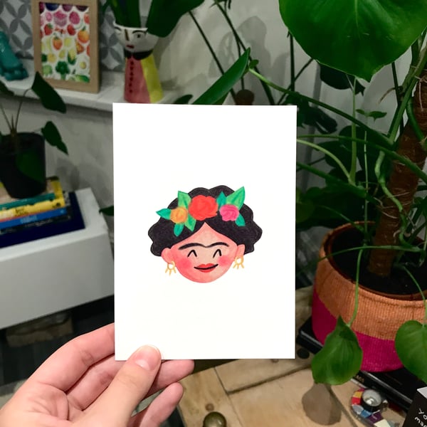 Frida Kahlo Flowers - Postcard - A6 Print