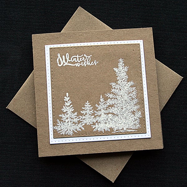 Winter Wishes - Handcrafted Christmas Card - dr19-0052
