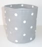 Toilet Roll Holder Storage Pot Basket Polka Dot Grey Bathroom Loo Kitchen Tidy