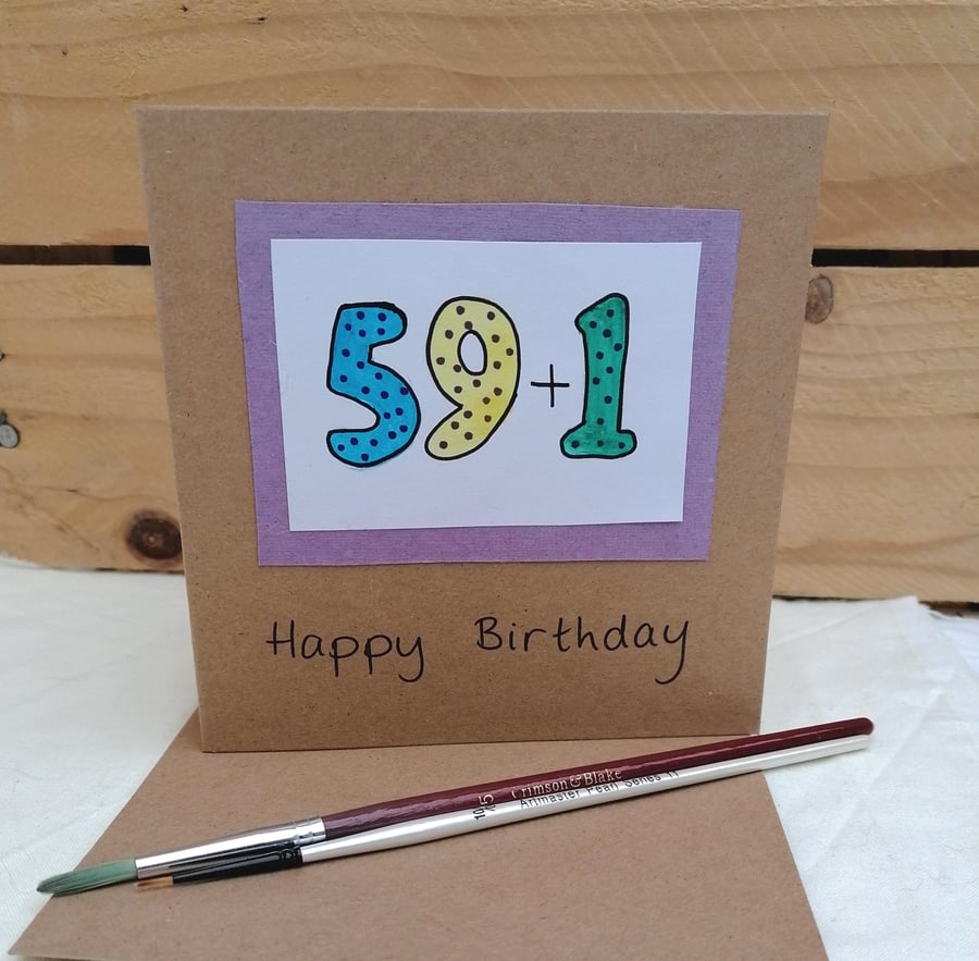 60th Birthday Card, Handmade Card