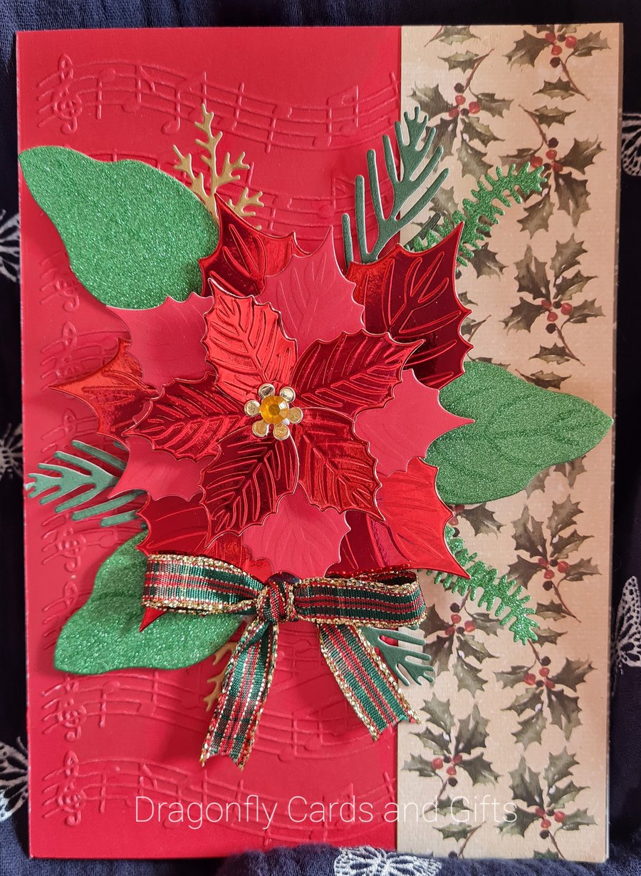 Handmade Poinsettia Card