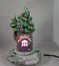Ceramic Xmas Christmas Snowy Conifer Tree Cottage House Table Lamp Decoration.   - Image 7