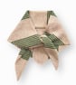 Triangle Scarf Ecru with Green ticking stripe
