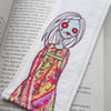 embroidered fabric bookmark