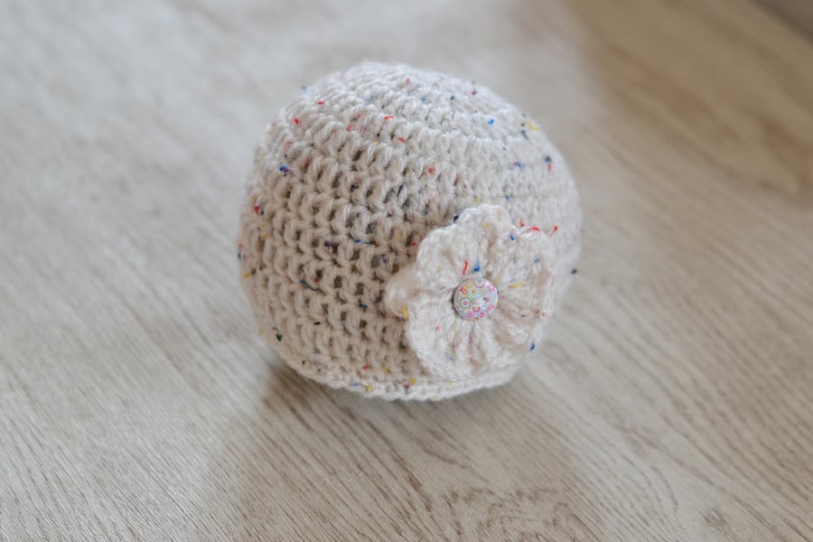SALE Newborn Crochet Flower Hat, BabyShower  Gift,