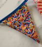 Handmade Liberty Fabrics Bunting – 'Fairground' Nursery Garland (3.5m, 25 Flag