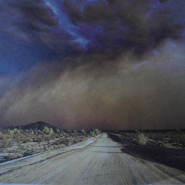 The Dust Storm,  A4, unframed, mounted, free hook & easel, free shipping 4009