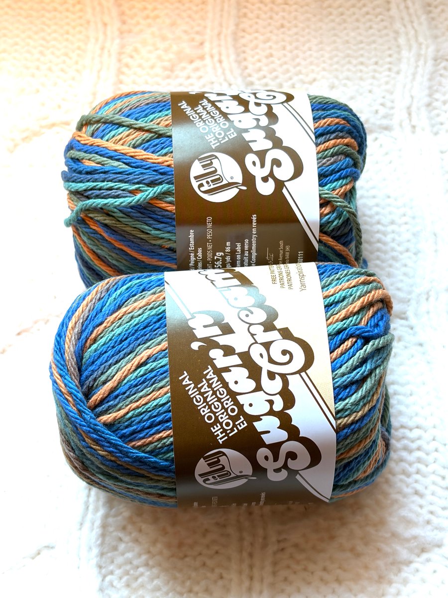 2 balls x 56.7g Lily Sugar 'n Cream The Original Yarn - Capri Ombre 100%Cotton