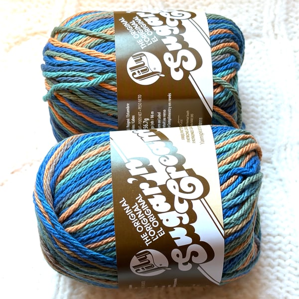 2 balls x 56.7g Lily Sugar 'n Cream The Original Yarn - Capri Ombre 100%Cotton