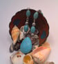 Turquoise and Metal Spacer Beaded Rosary Style Necklace, Gift for Her, Necklace - Image 7