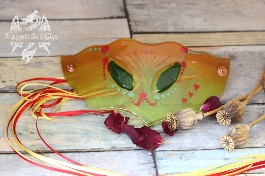 Elven style fused glass mask wall hanging Perfectly Imperfect