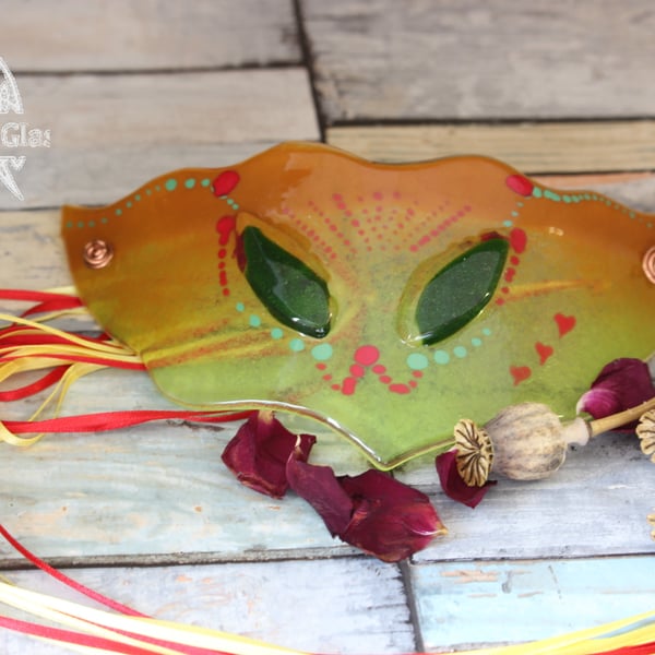Elven style fused glass mask wall hanging Perfectly Imperfect
