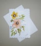 hand painted floral blank greetings card art painting ( ref FA 215 A2 )