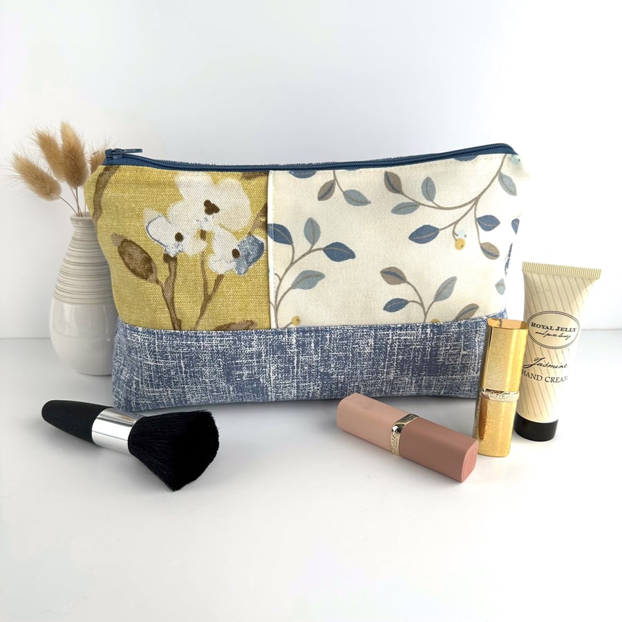 Large Make up Bag with Berries and Flowers