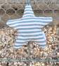 FABRIC STARFISH DECORATION - blue and white stripes - Image 5