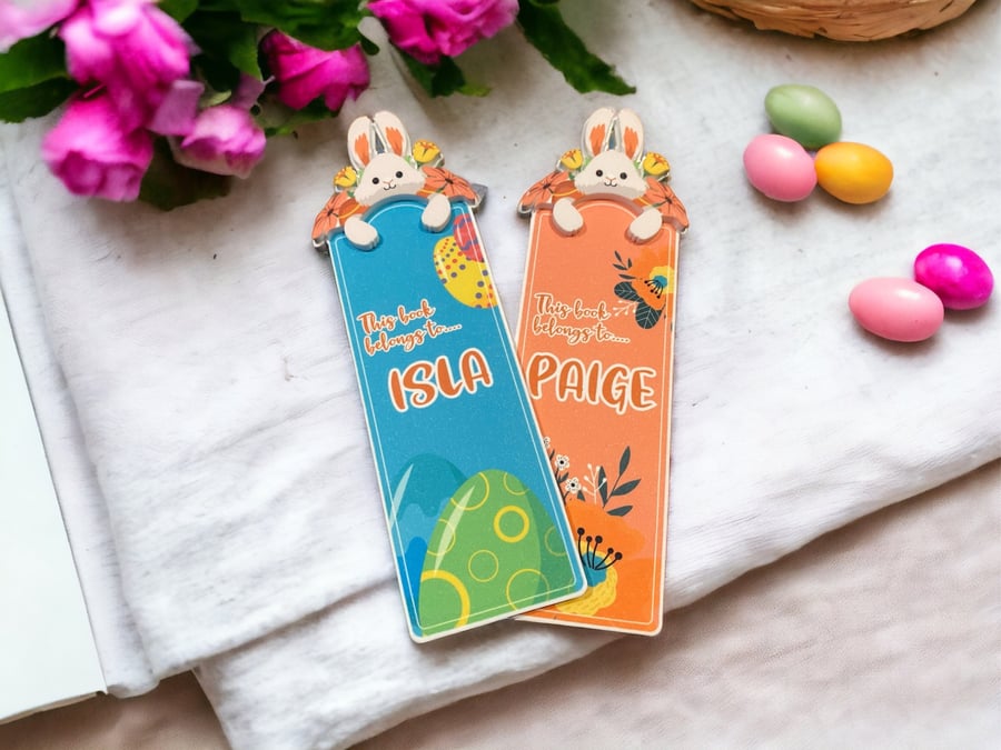 Kids Easter bookmarks, Personalised Easter basket stuffers, Easter gifts for kid