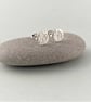 Sterling Silver Stud Earrings, Hammered 8mm Silver Stud Earrings - Image 2