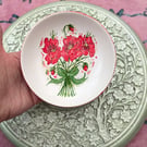 Poppy hand-painted August birth flower Ring Jewellery dish