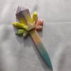 Custom For Georgina - Pastel Rainbow Crystal Cluster Wand Dagger